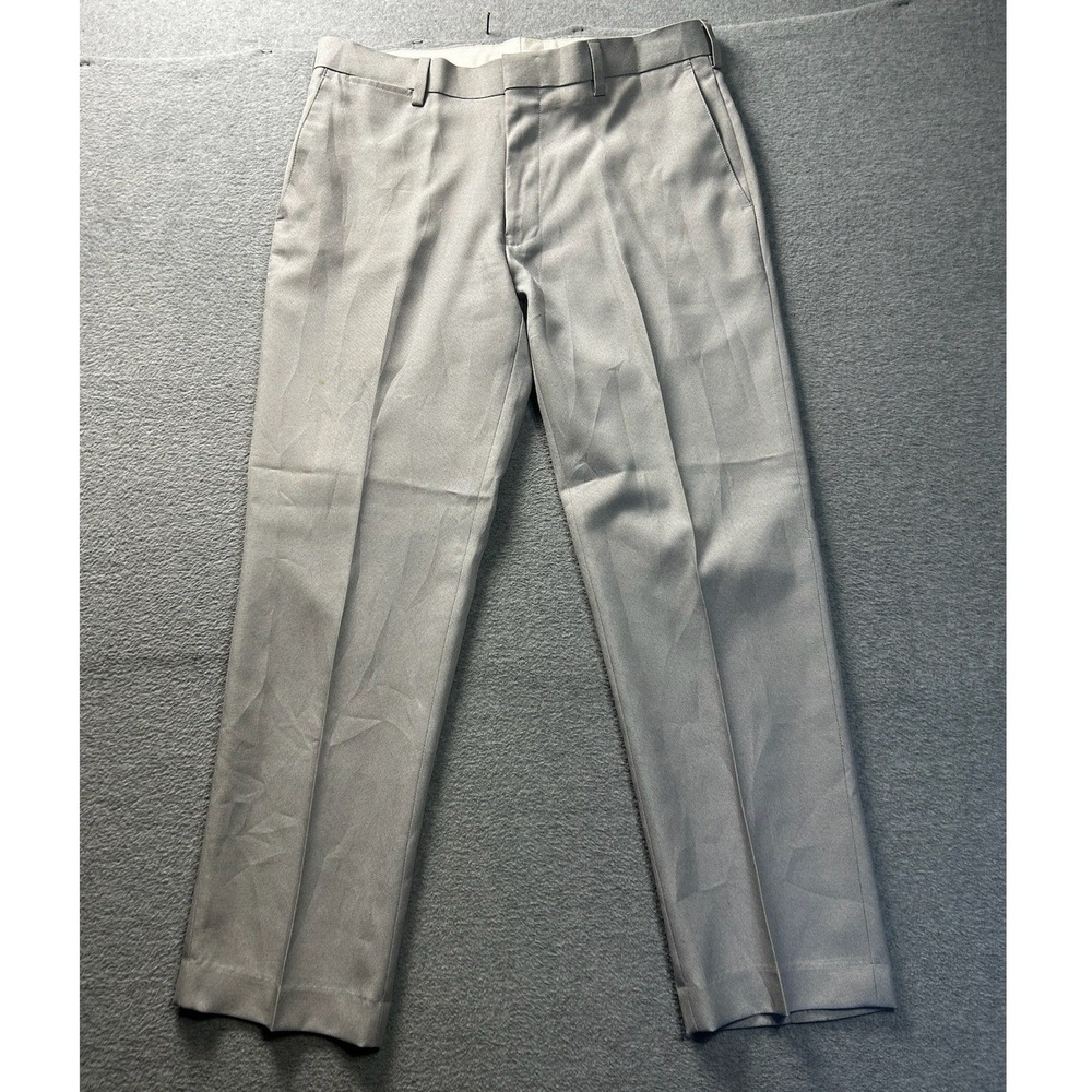 Dress Pants‎ Mens Gray 35x30 Flat Front Tailored Trousers Louis Raphael